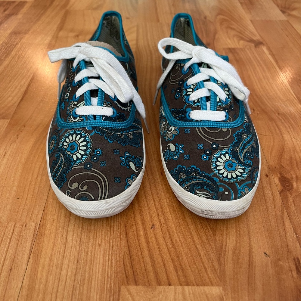 Keds Champion Brown and Teal Paisley Sneakers Size 8